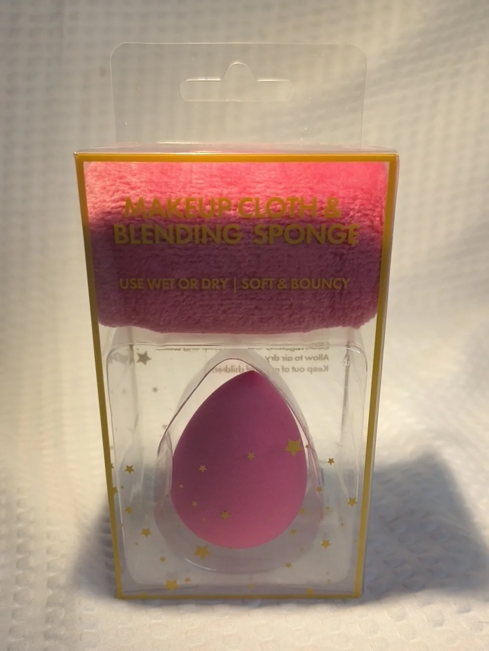 Makeup Blending Sponge & Cloth Set - Wet/Dry Dark Pink